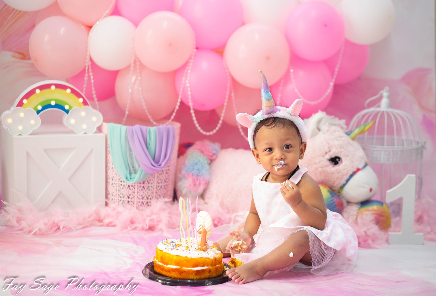 First birthday cake smash and milk bath session